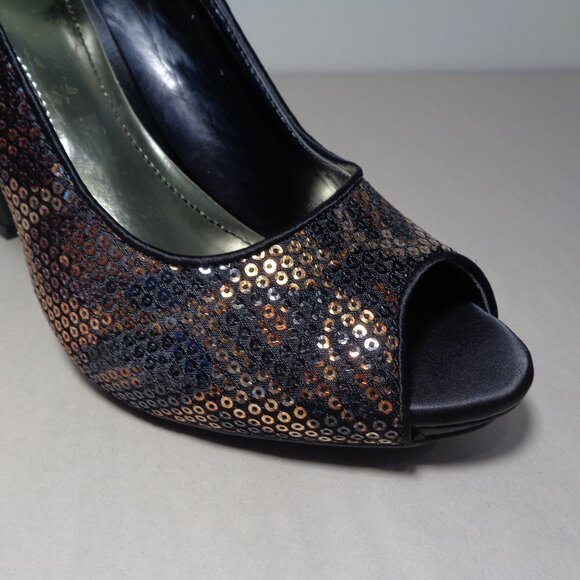Style & Co. Size 8 M / NAVEAH / Black / Sequin / Satin Heels New Women's Shoes - Picture 6 of 16